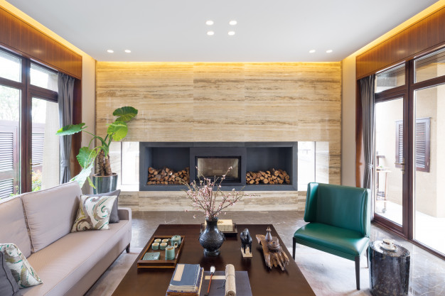 sala de estar decorada ampla e com boa iluminação